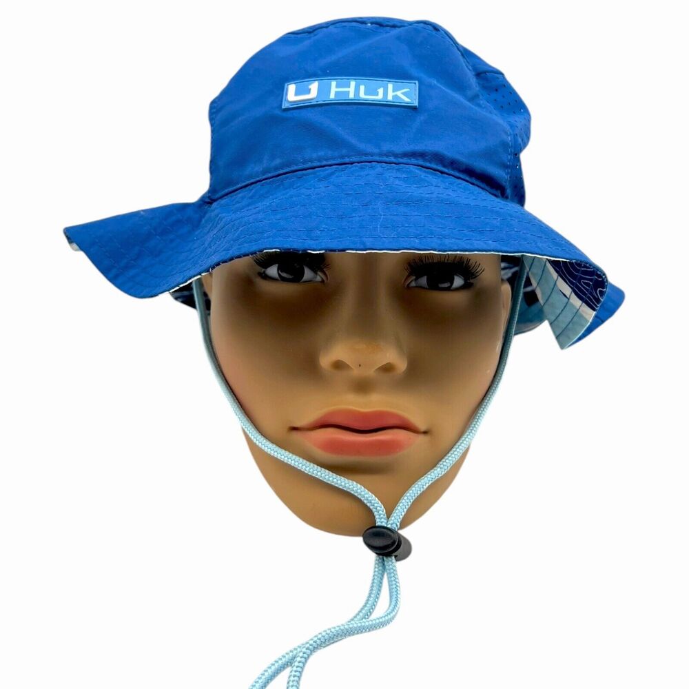 HUK Performance Fishing Titanium Blue Bucket Boonie Hat And‎ Cap Combo